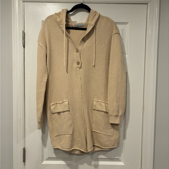 Free People Ryleigh Hailee Sweater Romper Onesie Neutral Cream - Picture 3 of 5